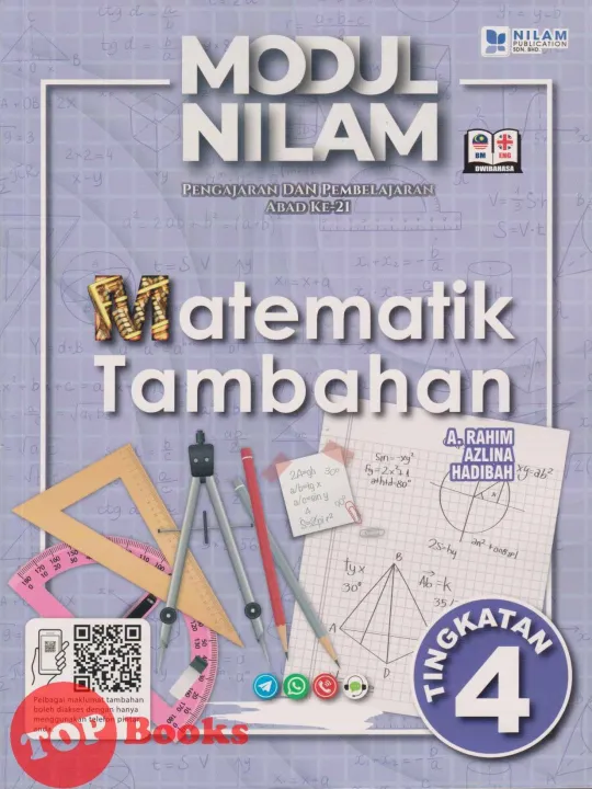 Topbooks Nilam Modul Nilam Matematik Tambahan Tingkatan 4 Kssm Dwibahasa 2022 Lazada