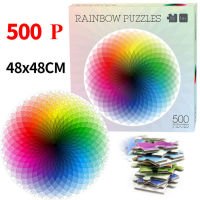 Round 500 Piece Puzzle Mat Zodiac Rainbow Magic Kaleidoscope Palette Inlectual Game Free Shipping