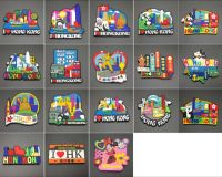 China Hongkong Rubber Fridge Magnet Tourist Souvenirs Refrigerator Magnetic Stickers Travel collection Gift