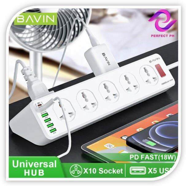 【COD】 PERFECTPH BAVIN PC256 Universal Charging HUB Extension 18W 10