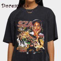 Sza T Shirt Men Women Fashion T-shirts Cotton Tshirt Rapper Tops Mens T-shirt Hip Hop Tops Tees Music RnB Singer Y2k Streetwear