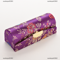 sunkepo6392 ร้อน Retro Brocade ปักดอกไม้ออกแบบลิปสติกกล่องที่ใส่กระจก