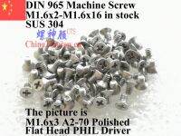 DIN 965 stainless steel M1.6 screw M1.6x2 M1.6x2.3 M1.6x2.5 M1.6x3 M1.6x4 M1.6x5 M1.6x6 M1.6x8 M1.6x10  Flat Head PHIL Driver Nails Screws Fasteners