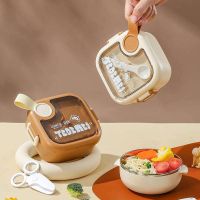 Original High-end Baby food supplement bowl for childrens portable tableware baby bowl spoon carrying set stainless steel anti-fall takeaway lunch box