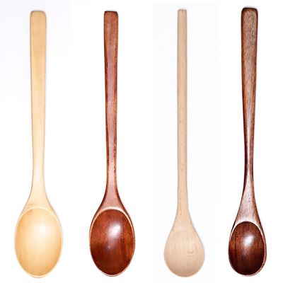 ▼™☞ Long Handle Wood Spoon for Kids Rice Soup Honey Jam Coffee Mixing Kitchen Utensil Teaspoon Catering Bamboo Wooden Spoon