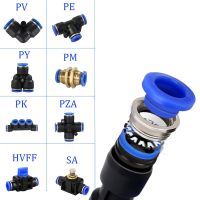 Pneumatic Fittings  PY/PU/PV/PE Water Pipes and pipe connectors direct thrust 4 to 16mm/ PK plastic hose quick couplings Hand Tool Parts Accessories