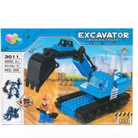 ProudNada Toys ของเล่นเด็กชุดตัวต่อเลโก้รถก่อสร้างหุ่นยนต์ 3in1 QI ZHI LE EXCAVATOR BLOCKS TRUCK 399 PCS 3011