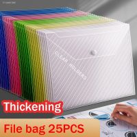 ☋✌❡ 25pcs A4 File Bag Transparent Plastic A4 Thickened Large-capacity Storage Bag Student File Information Pocket Folders Stationery