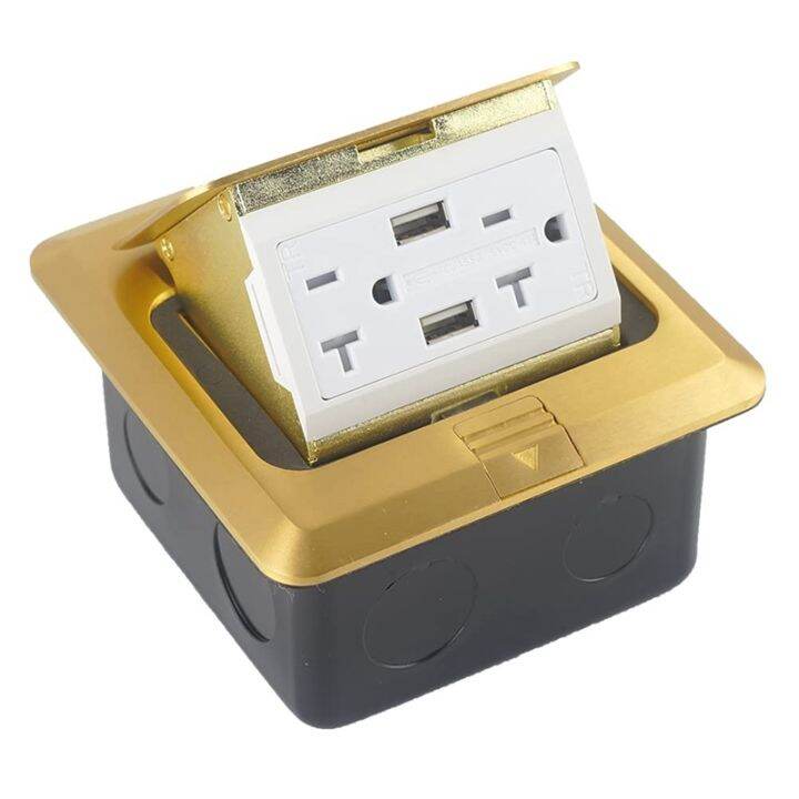 Pop-Up Floor Outlet Covers Box, Power Box Kit 20A Duplex Receptacle and ...