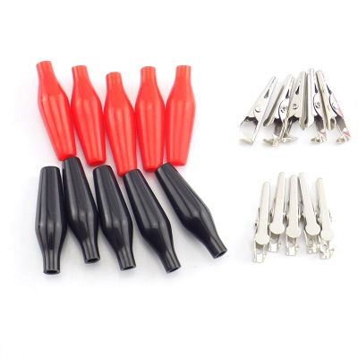 ；【‘； 10Pcs 28MM Electrical Alligator Clip Testing Crocodile Test Red Black For Metal Cover DIY Meter Probe Clamp