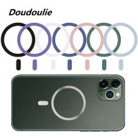 Doudoulie ที่ชาร์จแบบไร้สายแม่เหล็กติดในรถอเนกประสงค์3ชิ้น,สำหรับ iPhone 14 Pro 13 Mini 12สติกเกอร์โลหะ