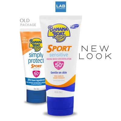 Banana Boat Sport Sensitive Mineral Based Sunscreen Lotion SPF50+ PA++++ 90 Ml. บานาน่า โบ๊ท สปอร์ต เซ็นซิทีฟ มิเนอรัล เบส ซันสกรีน โลชั่น เอสพีเอฟ50+พีเอ++++ 90 มล.