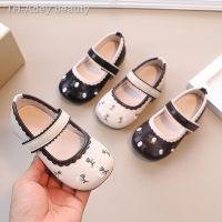 【hot】▦﹉  Girls Mary Embroider Shallow Children Shoes Flat Three Colors Flexiable 21-35 Kids Ballet Flats