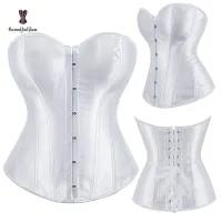 ซาตินผ้า Body Shapewear Overbust Corselet Slimming เอว Shaper Lacing ริบบิ้นผู้หญิงรัดตัวและ Bustier G 818 #