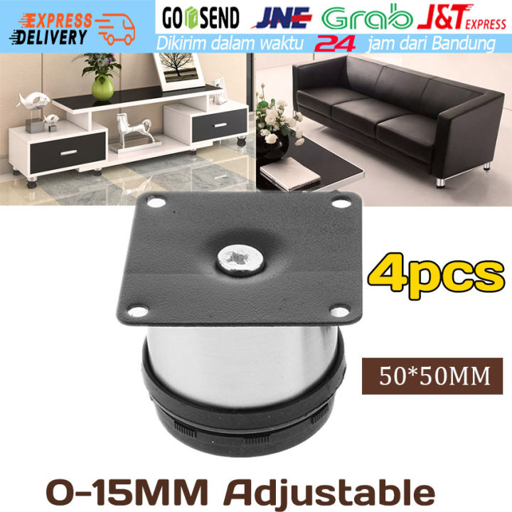 4Pcs/Set Adjuster Stainless Steel Kaki Alas Stabil Meja Kursi Bangku ...