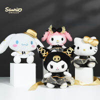 2023ตอนนี้ Aoger แท้แท็ก Sanrio อะนิเมะอุปกรณ์ต่อพ่วงสีดำทองชุดทองคำขาว Kawaii ของเล่นตุ๊กตาตุ๊กตาของขวัญสำหรับสาวๆ