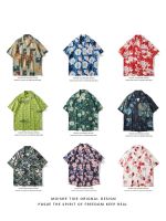 MOISHE TIDE Hawaiian style floral printed short-sleeved shirt mens loose travel vacation beach shirt