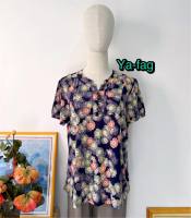 เสื้อยืดผู้หญิง เสื้อยืดวูลเวฟเกาหลีแท้ 100% ไซส์ 40“-46” พิมพ์ลายดอก คอกลม แขนสั้น เนื้อผ้านิ่มมาก ไม่บาง
