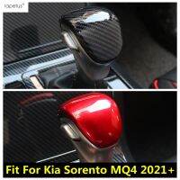 “{》} เกียร์รถยนต์ตกแต่งหัวคันโยกสำหรับ Kia Sorento MQ4 2021 2022อุปกรณ์ตกแต่งภายในรถยนต์ ABS ฝาครอบหัวเกียร์คาร์บอนไฟเบอร์สีแดง