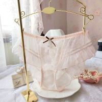 Japanese Style Three-Color Fresh Net Falbala Princess Triangle Girl Cute Sexy Transparent Womens Underwear