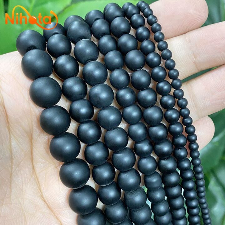 natural-black-frosted-matte-round-loose-beads-diy-bracelet-earrings-accessories-for-jewelry-making-4-6-8-10-12-14mm-15-strand