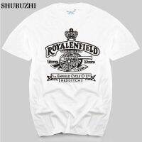 ผ้าฝ้าย สไตล์ Royal Enfield - Made like a Gun - retro motorcycle สีขาว  s s เสื้อยืดผู้ชาย ไซซ์ยูโร DF12HJ34424SizeS-5XL