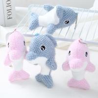 【JH】 Cartoon sea animal dolphin plush key chain pendant cute woolen doll toy bag accessories gift