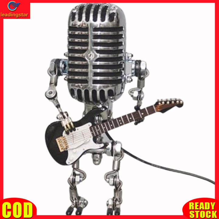 leadingstar-rc-authentic-retro-microphone-table-lamp-aluminum-alloy-microphone-robot-lamp-led-guitar-lights-for-home-decoration