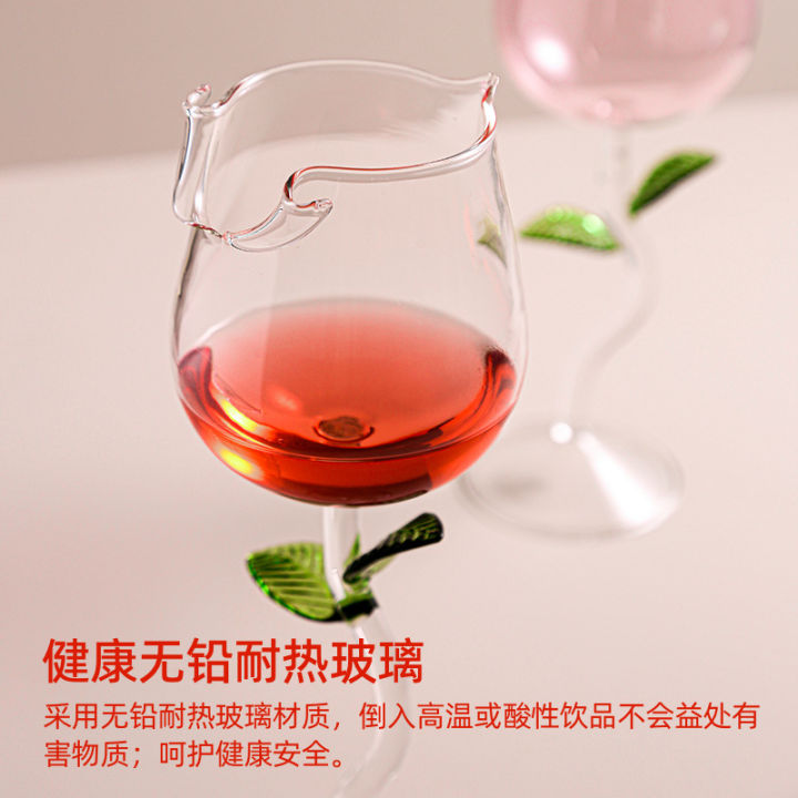 ชุดสีแดงกุหลาบแก้วไวน์ไฟไฮเอนด์สไตล์อินส์-nmckdl-แก้วหรูหราแก้วไวน์แก้วเหล้าสร้างสรรค์