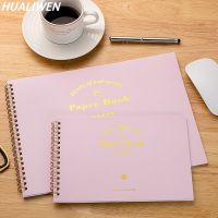 A4/A5 Gold Stamping Black White Pink Sketchbook Spiral Notebook Blank Release School Supplies Pencil Drawing Notepad Note Books Pads