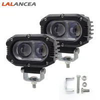 LAlancea โคมไฟตัดหมอกสปอตไลท์น้ำหนักเบา4000lm ไฟหน้ารถมอเตอร์ไซค์แบบ LED รถสำหรับรถจักรยานยนต์รถพ่วงรถแทรกเตอร์รถบรรทุกรถออฟโรด SUV【fast】