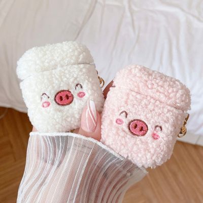 Cartoon Plush Pig/Dogs Case Cover for Airpods Pro Bluetooth Earphone Protective Cases for Air Pods 1 2 Pro Headphones Box Cases Headphones Accessories