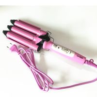 [HOT XIJXLKLKWMN 516] สีขาว Amp; สีเทา Professional Hair Waver Wave Curler เซรามิคผม Curling Iron 3 Barrel Clamp Wave Curler