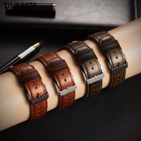 wax leather strap retro matte bottom cowhide watch 22/20mm quick release universal interface