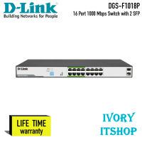 D-Link DGS-F1018P 250M 16 Ports Gigabit PoE Switch with 2 SFP Ports