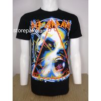 (พร้อมสต็อก) DEF LEPPARD Hysteria เสื้อยืดคอตตอนร็อค100,เสื้อยืดผู้ชาย Baju Band