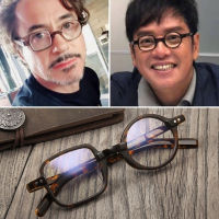 Robert Downey Jr. identical glasses retro asymmetrical one-round myopic glasses frame