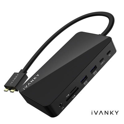 iVANKY 12 in 1 USB-C Dock ชาร์จไฟ PD 100W , 2จอ 4K 60Hz , USB-C , USB-A , SD Card , Gigabit รับประกัน 1ปี