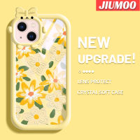 เคส JIUMOO สำหรับ iPhone 13 iPhone 13 Pro iPhone 13 Pro iPhone 13 Pro Max เคสภาพวาดสีน้ำมันแฟชั่นลายดอกไม้สีสันสดใสน่ารักเลนส์กล้องถ่ายรูปแบบนิ่มมอนสเตอร์ตัวน้อยซิลิโคนเคสโปร่งใสกันกระแทกแบบใสง่าย