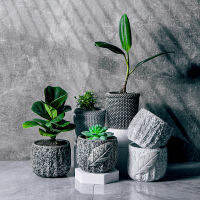 Rock cement flower vases desktop flower pots plants home decor table vases artificial stone vases creative Stone flowerpot