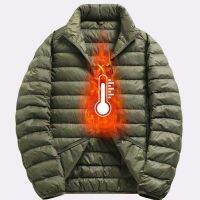 ○ 2023 New Thin Down Jackets Men Warm Coat Fashion Windproof Male