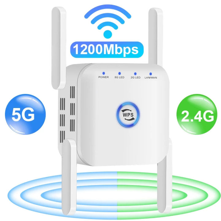 5Ghz Wifi Repeater Wireless Wifi Extender 1200Mbps Wi-Fi Amplifier Long  Range Wifi Signal Booster 2.4G Wifi Repiter Wifi Range Extender Wifi  ขยายสัญญาณ Wifi ตัวกระจายสัญญาณ Wifi เครื่องขยายสัญญาณ เราเตอร์ไร้สาย  ตัวขยายสัญญาณ Wifi ขยายสัญญาณไวไฟ ...