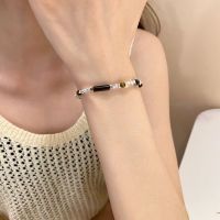 New Chinese style natural stone crushed silver bracelet for women ins niche design light luxury high-end internet celebrity temperament versatile bracelet