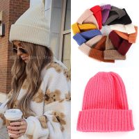 【YD】 2022 New Hats for Men Knitted Color Cap Skullies Female Warm Bonnet