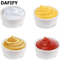 DAFIFY พอร์ซเลนสลัดจุ่มชามบาร์บีคิวซอสถั่วเหลืองจานถ้วยหรือปรุงรสอาหารเรียกน้ำย่อยที่ให้บริการช้อนส้อม6*3เซนติเมตร