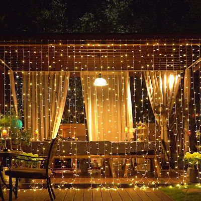 New year Curtain Garland on the Window EU LED String Lights Fairy Festoon led light Christmas Wedding Ramadan Home decor