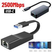 Adaptor Ethernet USB tipe-c konverter USB tipe-c ke RJ45 2500Mbps USB3.0/tipe-c ke RJ45 Gratis kabel Drive Internet Lan untuk Laptop MacBook Pro