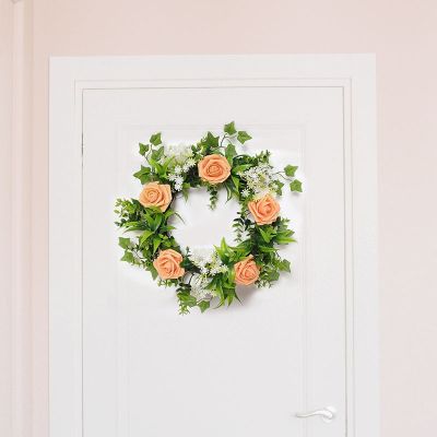 1PC Party Decorations-38CM Simulation Rose Hibiscus Chrysanthemum Circle-23116R15 5