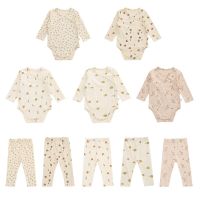 2Pcs Baby Clothes Sets Floral Romper Pants Newborn Girls Clothes Fall Outfits Long Sleeve Top Toddlers Kimonos  by Hs2023