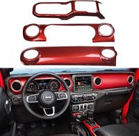 ABS Center Console Panel Dashboard Cover for Jeep Wrangler JL 2018-2021 Jeep Gladiator JT 2020 Interior Trim Decor